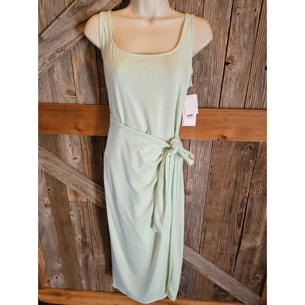 NWT NEW just fab green wrap dress Size small S sun shift comfort midi *FlAW*